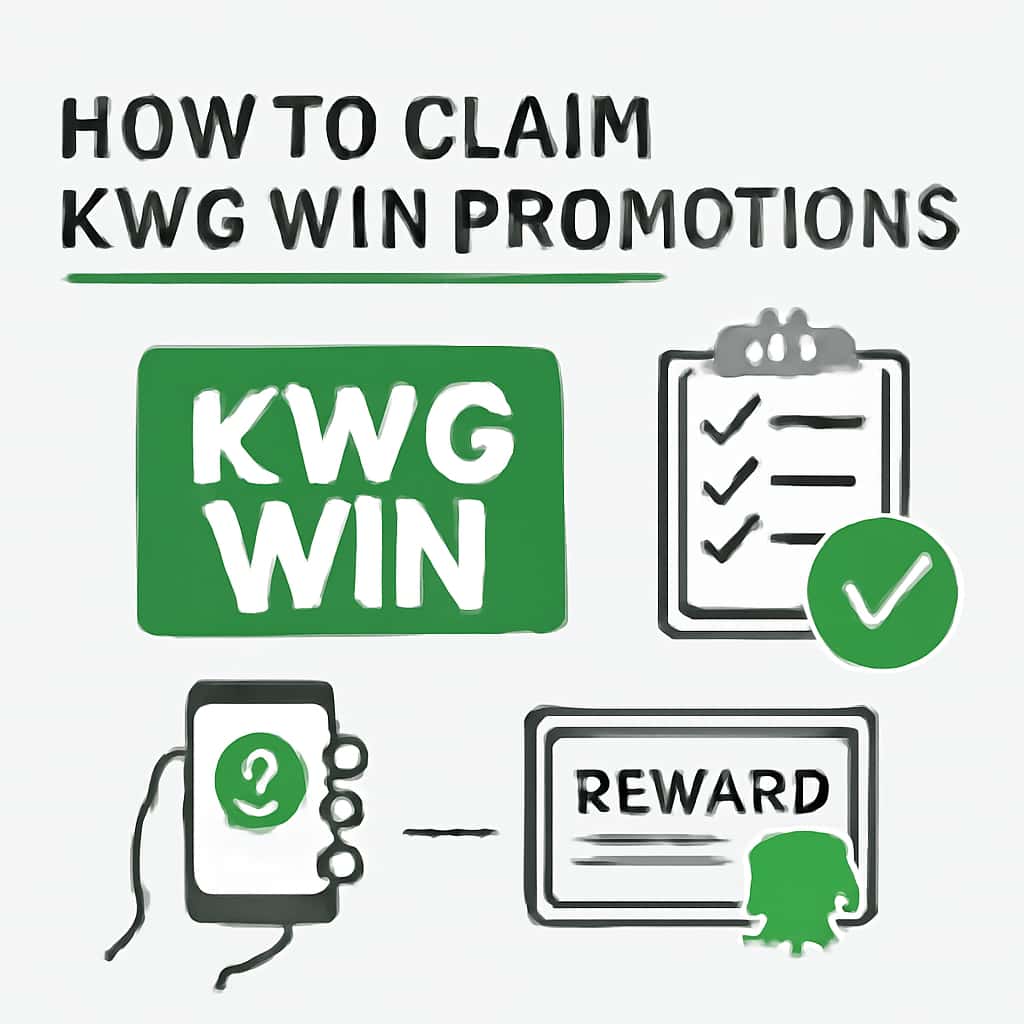 An educational diagram showing steps to claim KWG Win promotions.