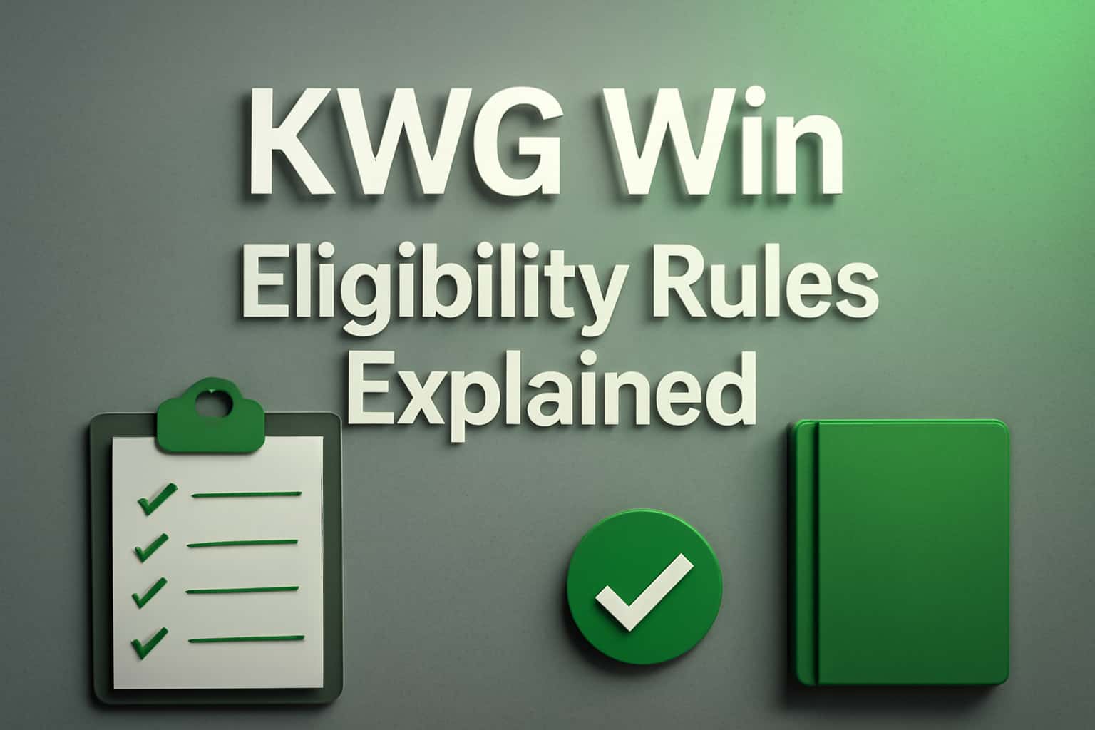 An informative scene illustrating the eligibility rules for KWG Win.