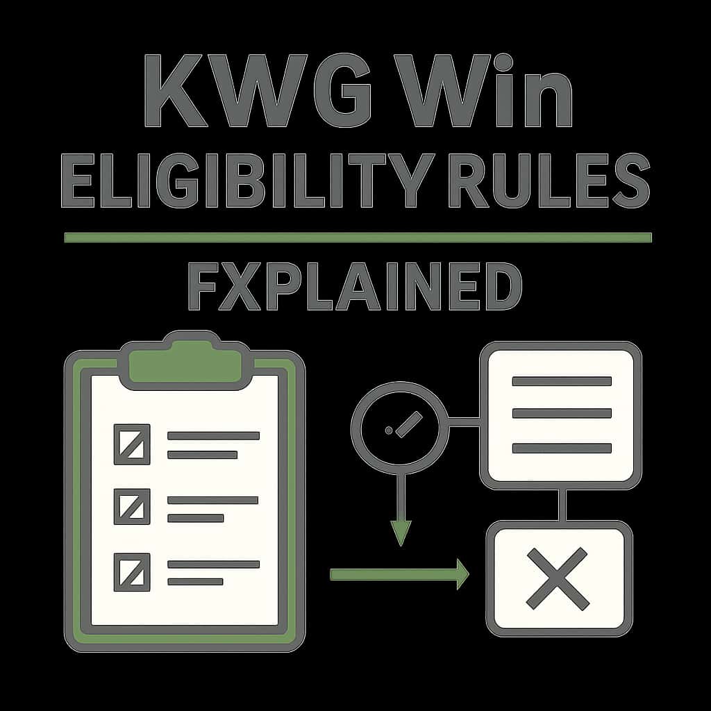Illustration detailing the eligibility criteria for KWG Win.