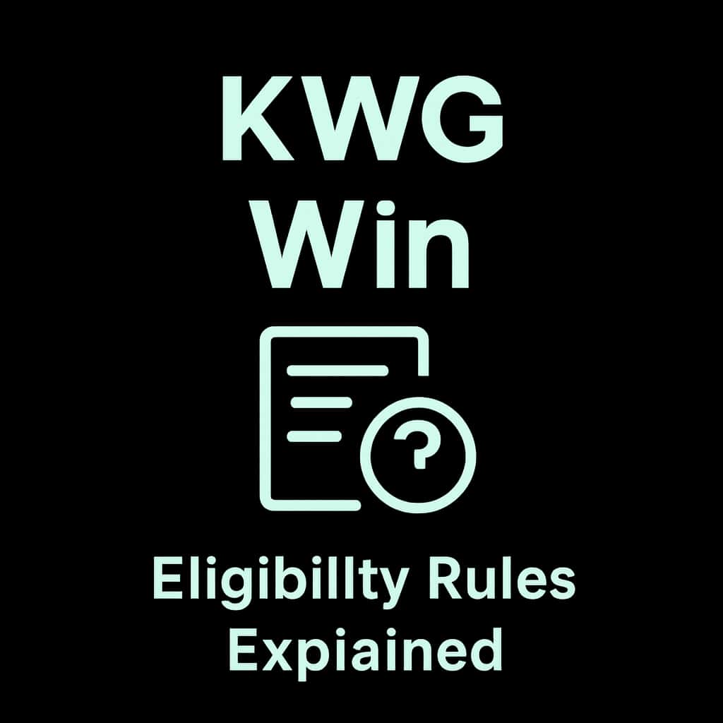 A badge symbolizing KWG Win Eligibility Rules.