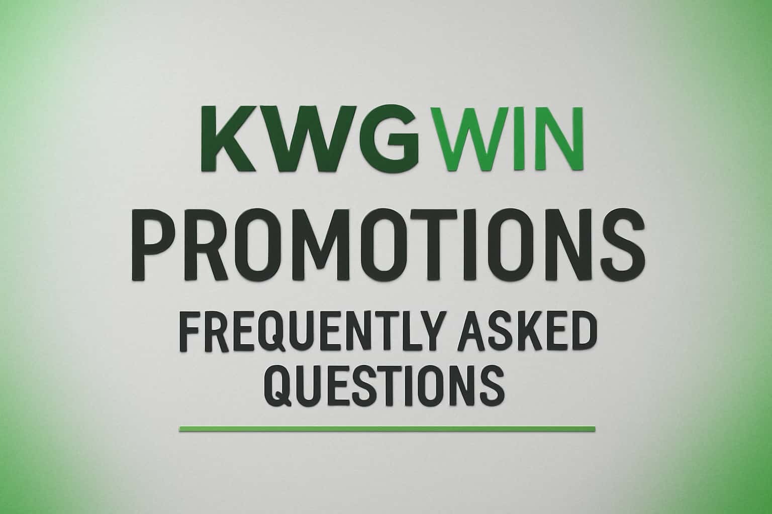 An informative visual representation of the KWG Win Promotions FAQ.