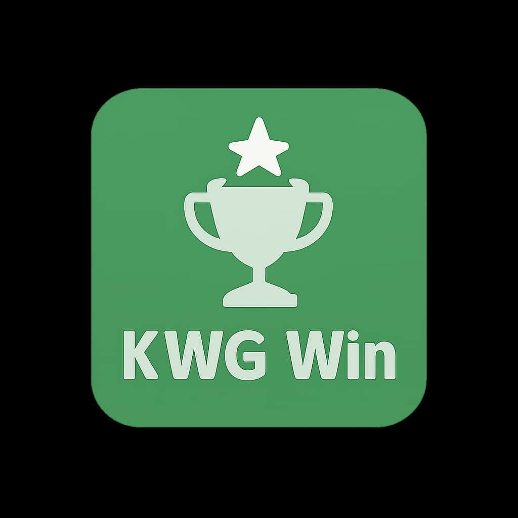 A professional badge representing Max Rewards for KWG Win.