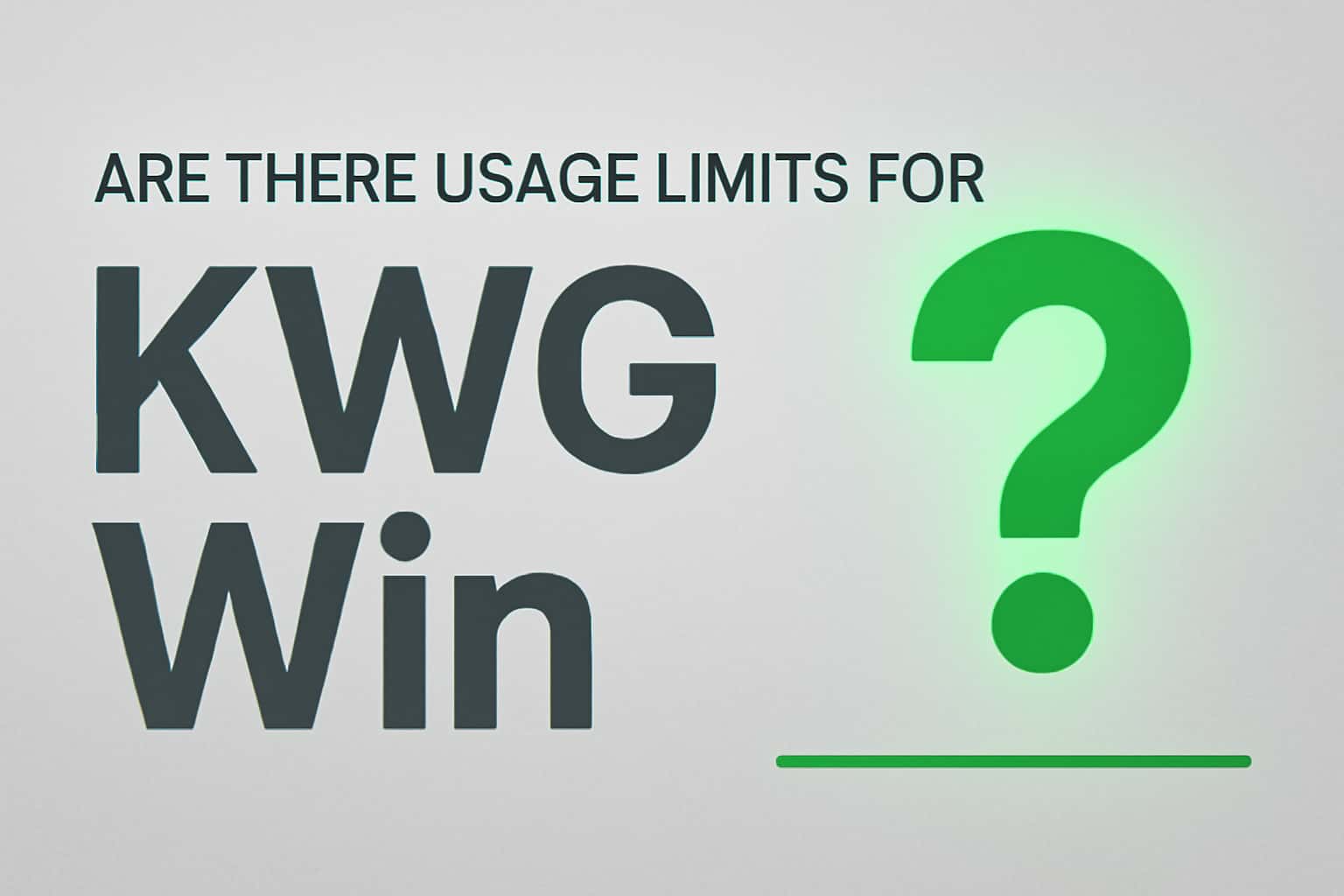 A futuristic scene with the text 'KWG Win' showcasing usage limits.