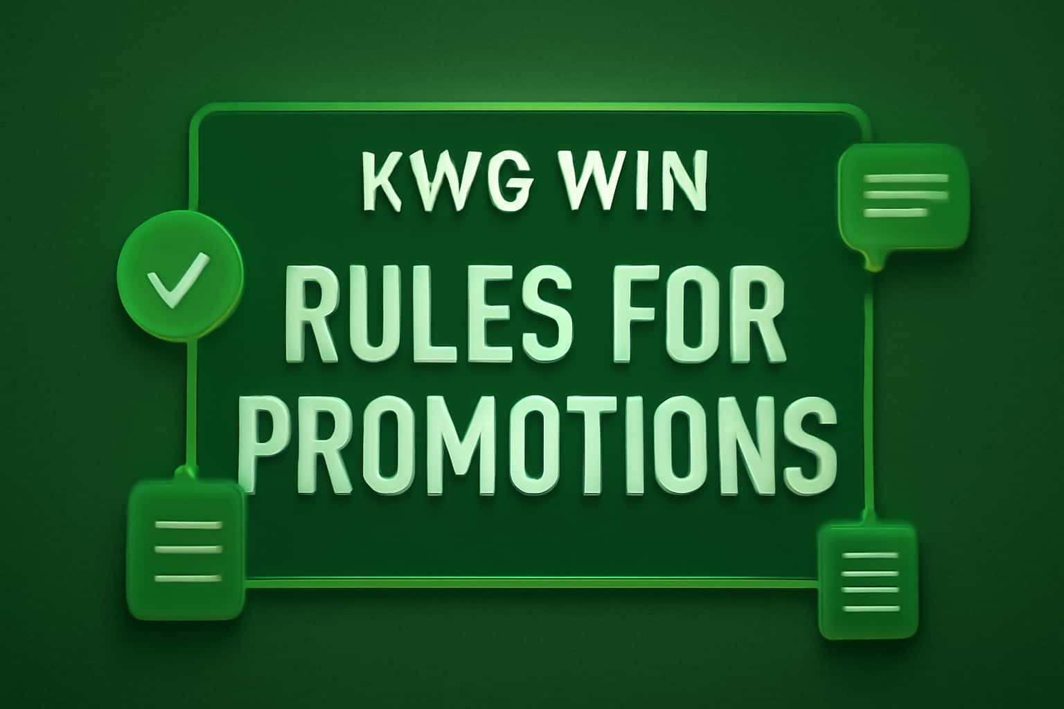 An informative illustration representing KWG Win promotions guidelines.
