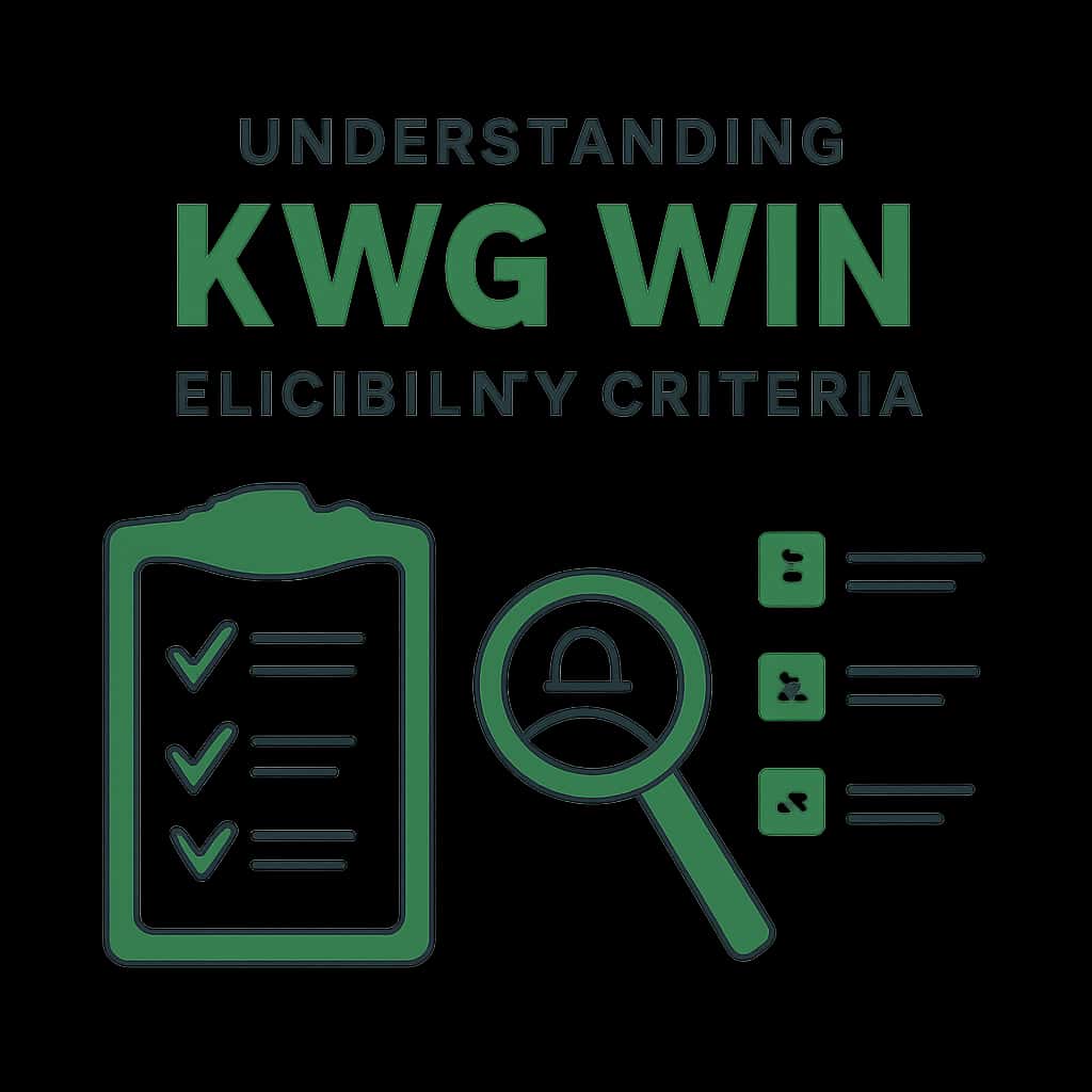 An instructional diagram on KWG Win eligibility requirements.